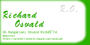 richard osvald business card